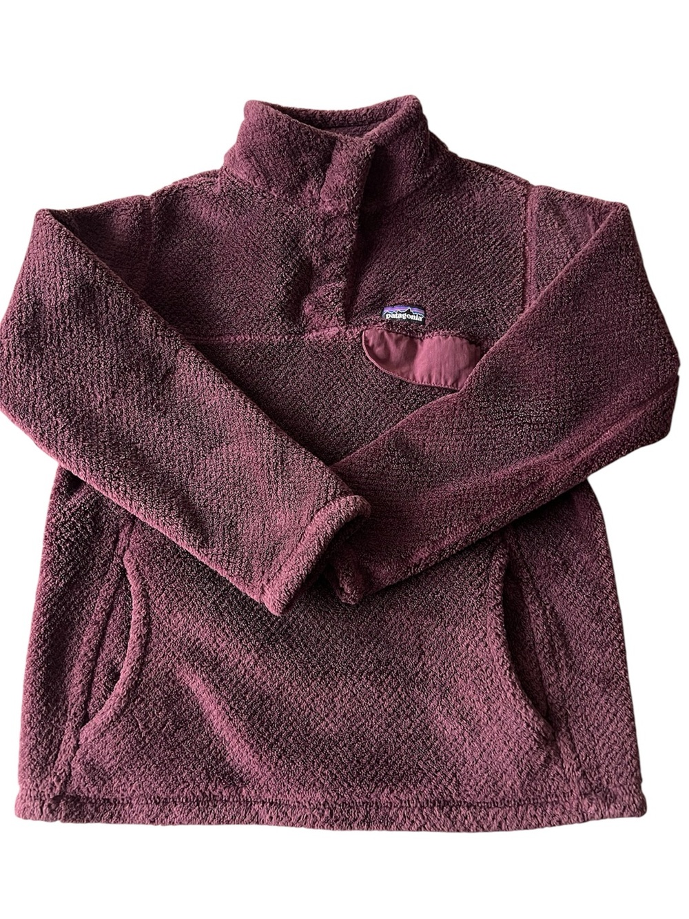 Patagonia Girls Fleece 1/4 Snap Plum Fleece Pullover Jacket - size M (10)